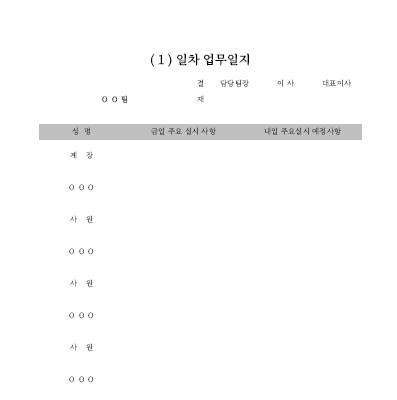 일차 업무일지